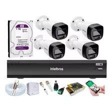 Kit Intelbras 4 Cam Full Color 1220 Dvr Imhdx 3008 C/ Purple