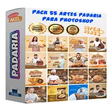 Pack 55 Artes Para Padaria Editáveis Psd + Png