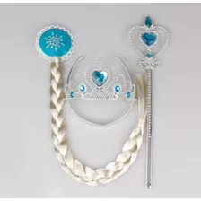 Accesorios Frozen Elsa Tiara Trenza Para Disfraz 