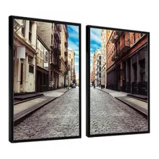 Quadros Decorativos Moldura Com Vidro Jogo Rua De Nova York