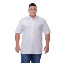 Camisa Plus Size Masculina Manga Curta Social Algodao