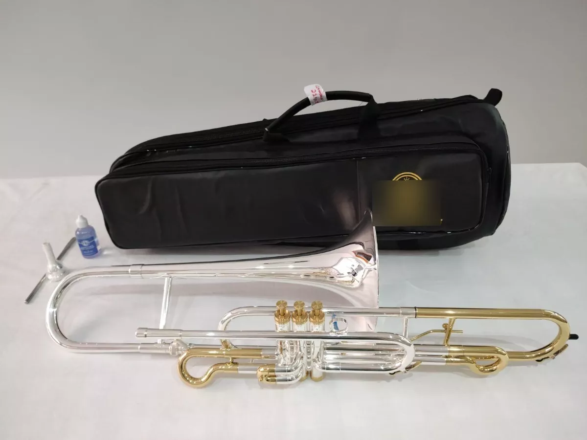 Trombone Curto Hs Musical S761 Sib Prata/laqueado-novo $7500