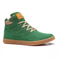 Tênis Skate Land-feet Egide Verde Natural 100%couro Original