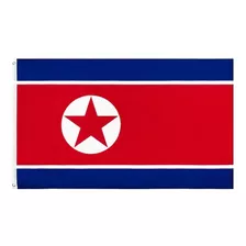 Bandeira Coréia Do Norte 1,50x0,90m C/ Anilhas P/ Mastro