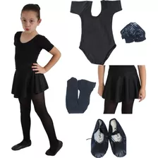 Kit De Ballet Infantil Linda Na Cor Preta Balé Bailarina 