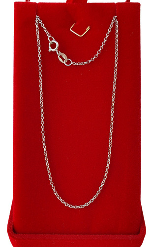Corrente Colar Elo Português De Ouro Branco 18k 750 62cm Branco