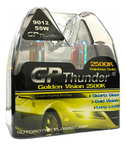 Set 2x Focos Halgeno Gp Thunder 12v Golden 3k Hir2 9012 55w Foto 8