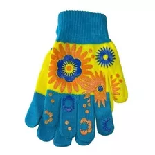 Guantes De Lana Para Invierno Niña Diseño Flores Talla S