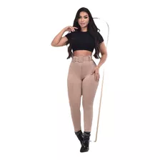 Calça Feminina Legging Canelada 3d Com Cinto Modeladora