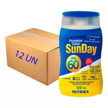 Kit 12un Protetor Bloqueador Solar Fps 60 120ml Sunday