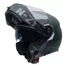 Capacete Nzi Articulado Combi 2 Flydeck Verde Fosco