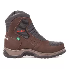 Bota Coturno Motoqueiro Masculino Couro Impermeável Original