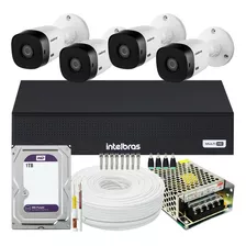 Kit Cftv Intelbras 4 Câmeras Vhl 1220 Full Hd 3004 1t Purple