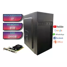 Pc Cpu Intel I7 8gb Ssd 240gb Com Placa De Video