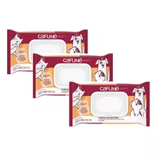 Kit Com 3 Toalhas Lenços Umedecidos Cafuné P/ Pet Cães Gatos