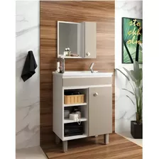 Mueble Para Baño Con Patas Bacha Y Botiquin Con Espejo Mdf Muebles Web