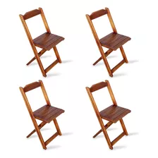 4 Cadeiras Casa Dobrável Madeira Maciça - Imbuia