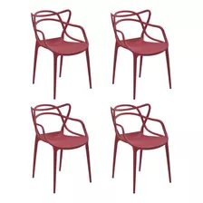 Kit 4 Cadeiras Allegra Cereja Rivatti (4un)