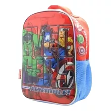 Mochila Escolar Espalda Cresko Avengers Sp470 - 12 L Color Rojo Diseño De La Tela Liso