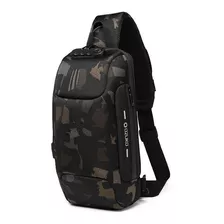 Ozuko Sling Usb Mochila Antirrobo Para Hombre