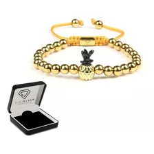 Pulsera Moda Hombre Mujer Piña Gold Inoxidable