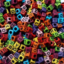Miçangas Alfabeto Cubo Letra Pretai Infantil Aprox.1000 Pçs