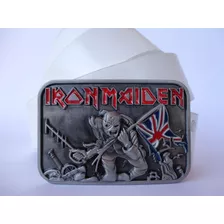 Iron Maiden Cinto Fivela Metal Fundido Couro Sintético P.u.