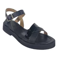 Sandalias De Mujer 41 42 43 Y 44 Color Negro Villa Madero