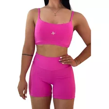 Roupa Academia Verão Toda Forrada Zero Transparencia Fitness