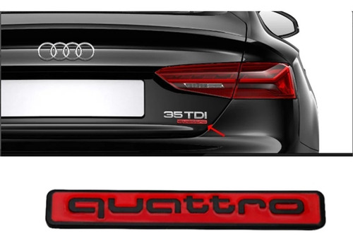 Emblema Quattro Audi A3, A4, A5, A6 Y Q5 Rojo/negro  Foto 2