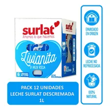 Leche Descremada Natural Surlat 1 Lt X 12 Unidades