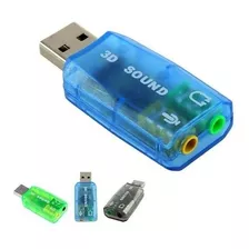 Tarjeta De Sonido Usb 5.1 Canales 3d Plug Andplay Virtual Dj Color Azul