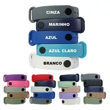Kit De 5 Pulseiras Silicone Para Mi Band 4 Diversas Cores Cor Da Pulseira Cinza Inox / Azul Marinho / Azul / Azul Claro / Branco Neve