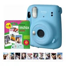 Kit Câmera Instax Mini 11 Polar Fujifilm Azul + 40 Filmes