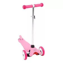 Patinete Com 3 Rodas Rosa Guidao Com Regulagem De Altura Bbr