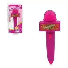 Microfone Infantil Rosa Com Espelho Musica E Luzes