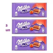 3 Chocolate Strawberry Yoghurt Milka 100g