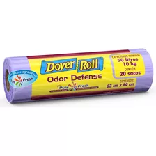 Saco De Lixo Odor Defense 20 Unidades Com 50 Litros Lilás Dover Roll