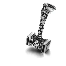 Cordão Colar Viking Martelo Thor Aço Inoxidável Mjolnir Odin