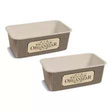 Caja Organizadora Fashion Deco N.2 X 2 Unidades Colombraro Color Beige