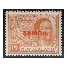 Samoa Británica 11/2 Penny 1920 Nv. C/g Guerrero Maorí Iv 94