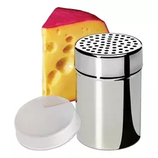 Porta Queijo Ralado Top Oregano Aço Inox Com Tampa Queijeira