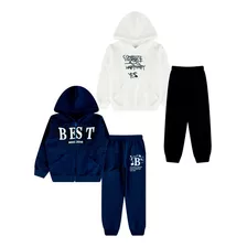 Moletom Infantil Masculino Kit Roupa De Frio Menino 4 Peças 