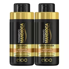 Eico Tratamento Mandioca Shampoo Hidratação E Condicionador Leave-in Antifrizz 450ml Fortalecimento E Crescimento Capilar