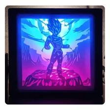 Dragon Ball Vegeta Lámpara 3d Diorama Led Usb