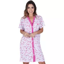 Kit Com 3 - Camisola Botão Gestante Cirurgia Implante Idosa