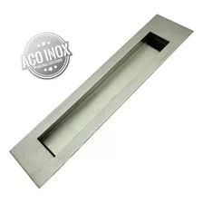 Puxador Concha De Embutir Para Porta Inox Escovado 15cm