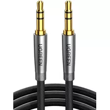Cable Auxiliar De Audio Ugreen Estéreo Jack 3.5mm Macho A Macho Carcasa Metal Nylon Trenzado