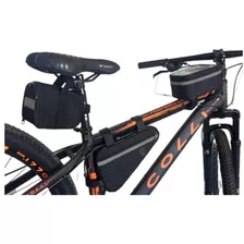 Kit Bolsa Bike Triangular Quadro Banco Selim Porta Celular