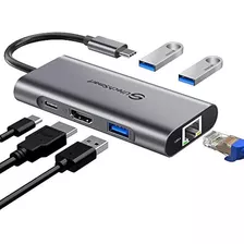 Usb C Hub, Utechsmart 6 En 1 Usb C A Hdmi Adapter Con 1000m 